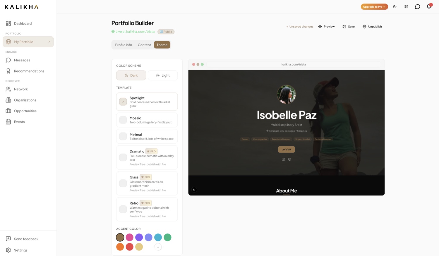 Portfolio Builder preview